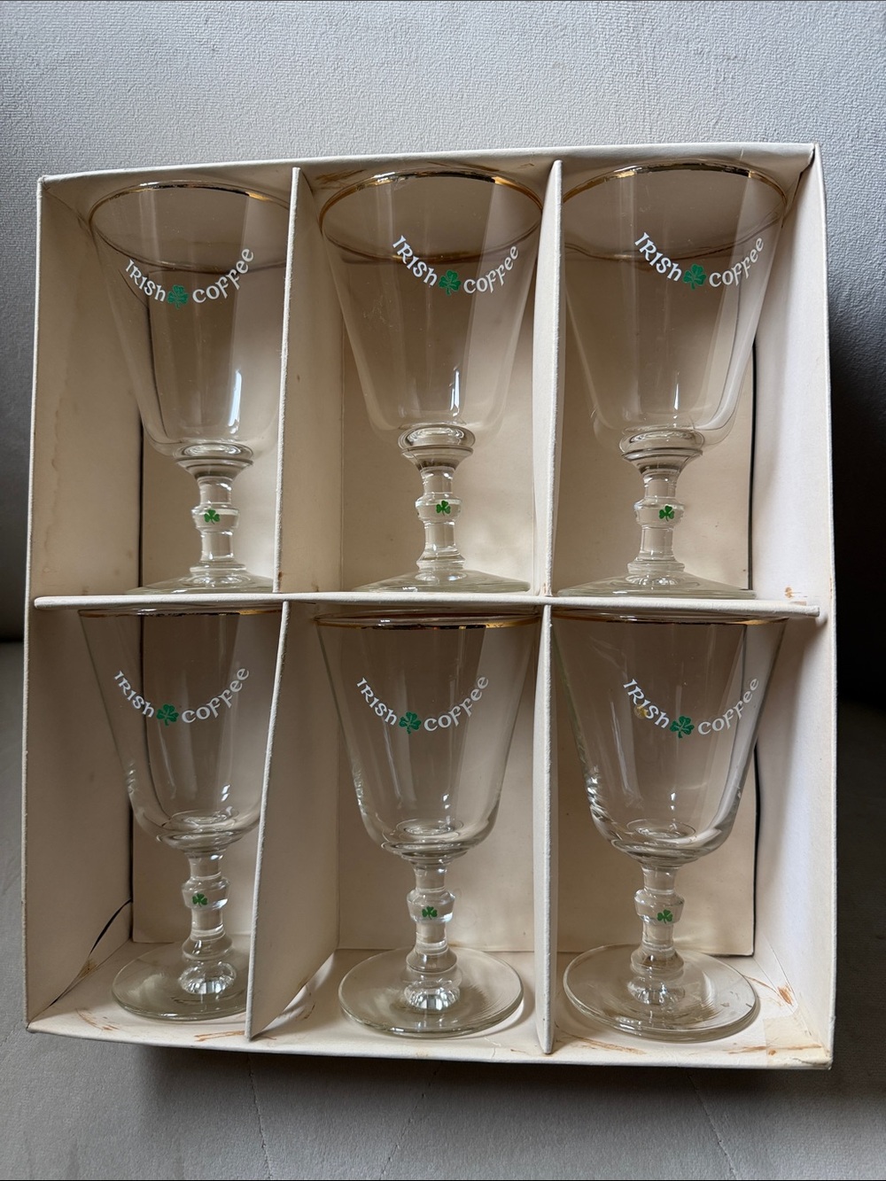 Irish Coffee vintage Stemmed Glasses - Set of 6